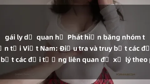 gái ly dị quan hệ Phát hiện băng nhóm tội phạm sex tra tấn tại Việt Nam: Điều tra và truy bắt các đối tượng liên quan để xử lý theo pháp luật.